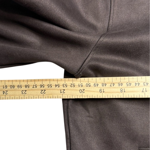 Banana Republic Faux Suede Chocolate Brown Bomber Jacket Men’s Medium - Picture 13 of 14